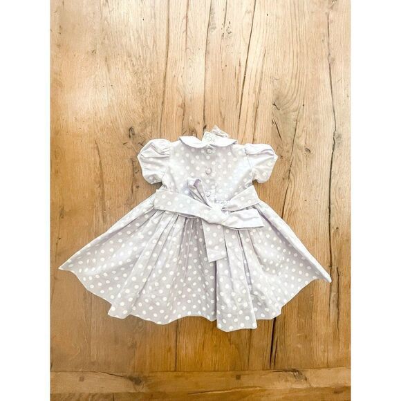 NWT! Baby CZ Lavendar Polka Dot Dress, Size 3-6M - Picture 3 of 3